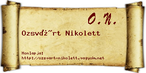 Ozsvárt Nikolett névjegykártya